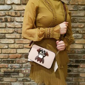 Kate spade Floral Pup dog crossbody double zip NWT